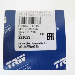 Einlassventil 35.9x7x89.9mm TRW 331033