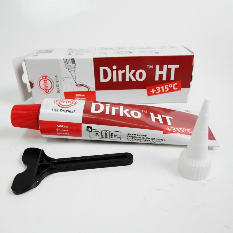 Dichtmasse /Silikon Dichtung Dirko HT für hohe Temperaturen bis 315° Farbe  rot 70ml